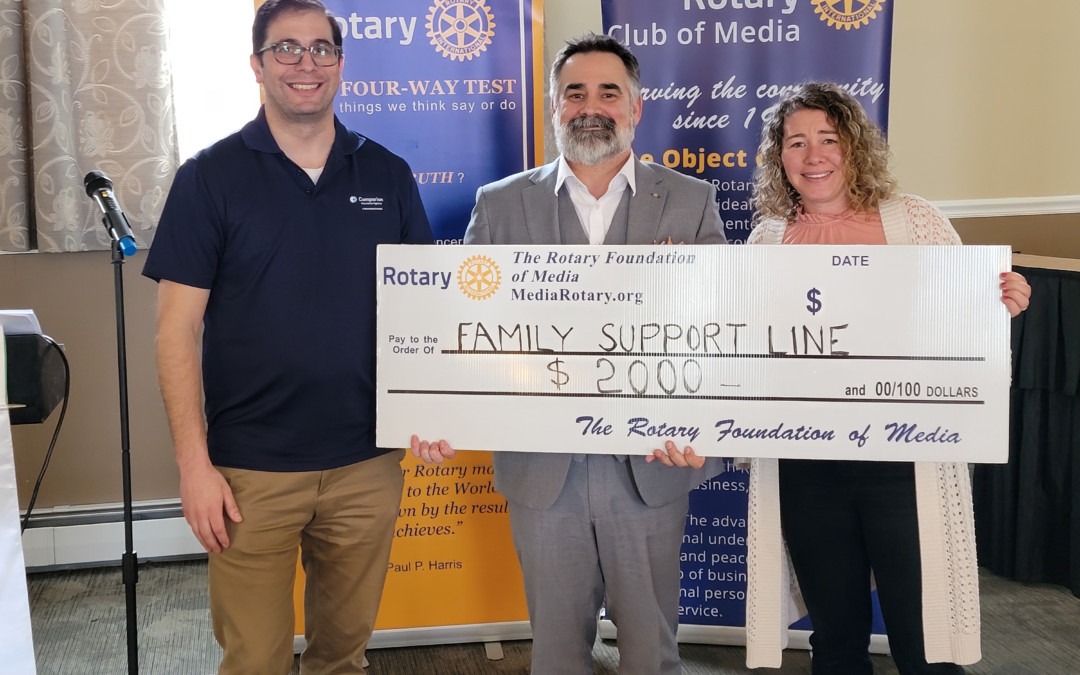 ROTARY DONATES $2,000 TO FAMILY SUPPORT LINE