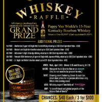 Whiskey Raffle – Wednesday, April 24, 2024 – dinner at 6:15 & drawing at 7:15 PM